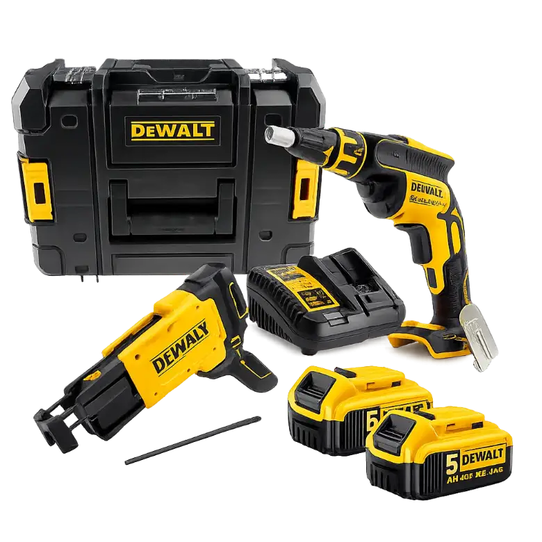 DeWALT DCF620P2K — Visseuse à placo 18V XR Brushless + chargeur de vis en bande (2×5,0 Ah, coffret TSTAK)